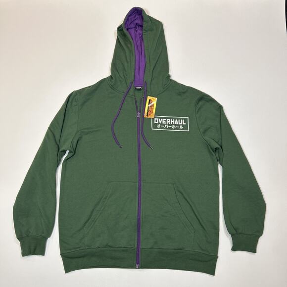 My Hero Academia Hoodie Mens Medium Green Full Zip Sweatshirt Anime Overhaul - Picture 1 of 14